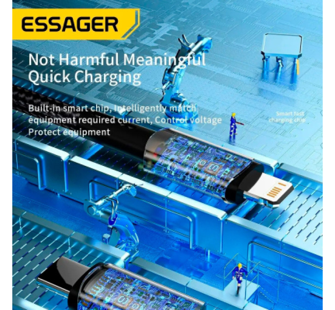 Essager Дата кабель USB-C to Lightning 0.5m 20W black Essager (EXCTL-CGB01)