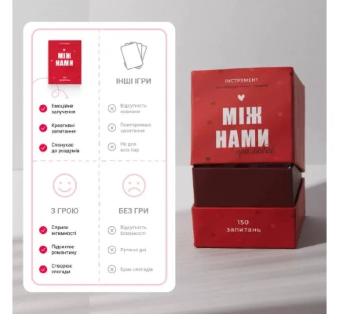 Настільна гра 18+ Memo Games Між нами: про любов, українська (1000174)