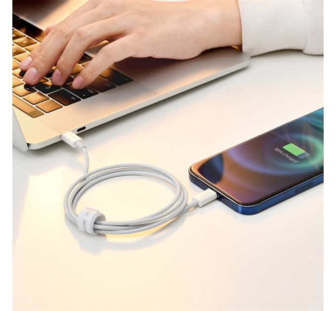 Baseus Дата кабель USB 2.0 AM to Lightning 1.0m 2.4A white Baseus (CALYS-A02)