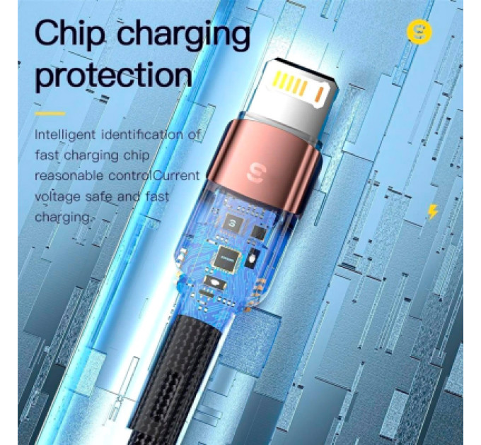 Essager Дата кабель USB 2.0 AM to Lightning 2.0m 2.4A black Essager (EXCL-XCA01)