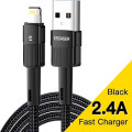 Essager Дата кабель USB 2.0 AM to Lightning 2.0m 2.4A black Essager (EXCL-XCA01)