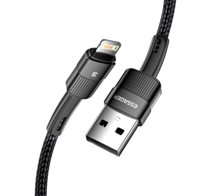 Essager Дата кабель USB 2.0 AM to Lightning 2.0m 2.4A black Essager (EXCL-XCA01)