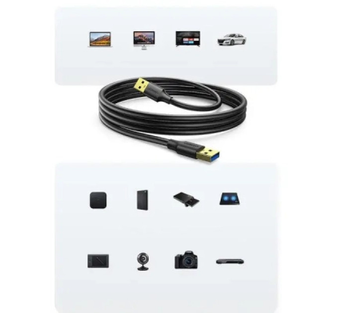 Ugreen Дата кабель USB 3.0 AM/AM 3.0m US128 black Ugreen (90576)
