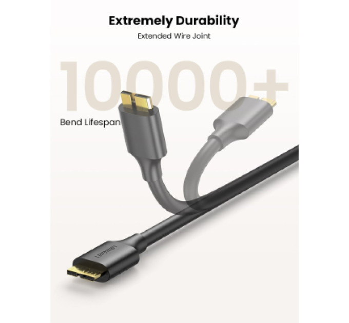 Ugreen Дата кабель USB 3.0 AM to Micro B 0.5m US130 black Ugreen (10840)