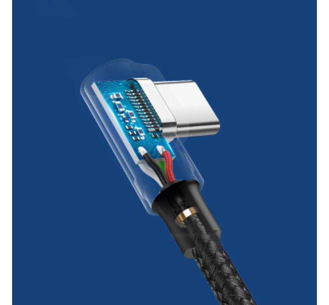 Ugreen Дата кабель USB 2.0 AM to USB-C 2.0m 3A 90° corner US176 black Ugreen (20857)