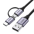 Ugreen Дата кабель USB 2.0 AM to USB-C + Micro 5P 1.0m 3A US177 black Ugreen (30875)