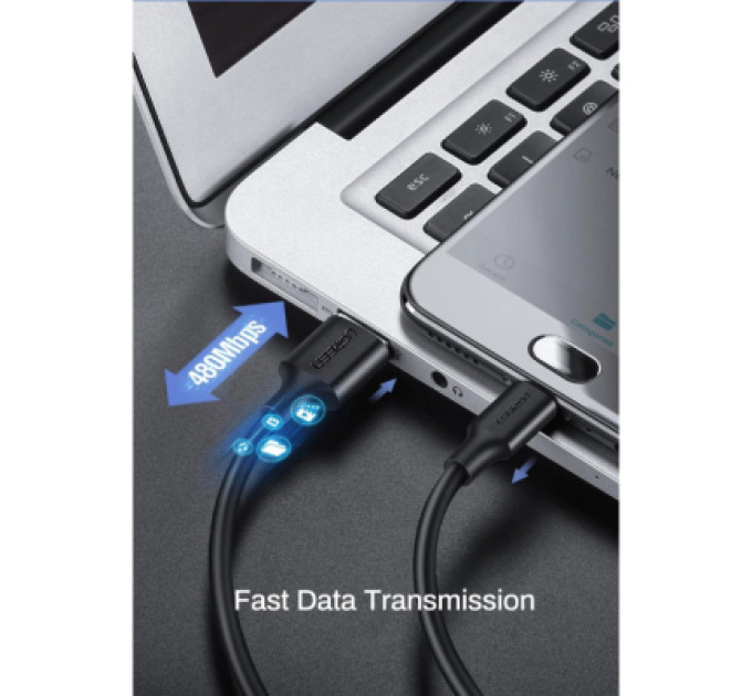Ugreen Дата кабель USB 2.0 AM to Micro 5P 3.0m 2A US289 black Ugreen (60827)