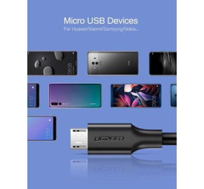 Ugreen Дата кабель USB 2.0 AM to Micro 5P 1.0m US289 Black Ugreen (60136)