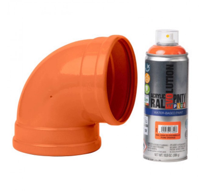 Фарба-аерозоль Pintyplus на водній основі Evolution Ral 2004, Жовтогарячий, глянцевий, 400 мл (8429576273403)