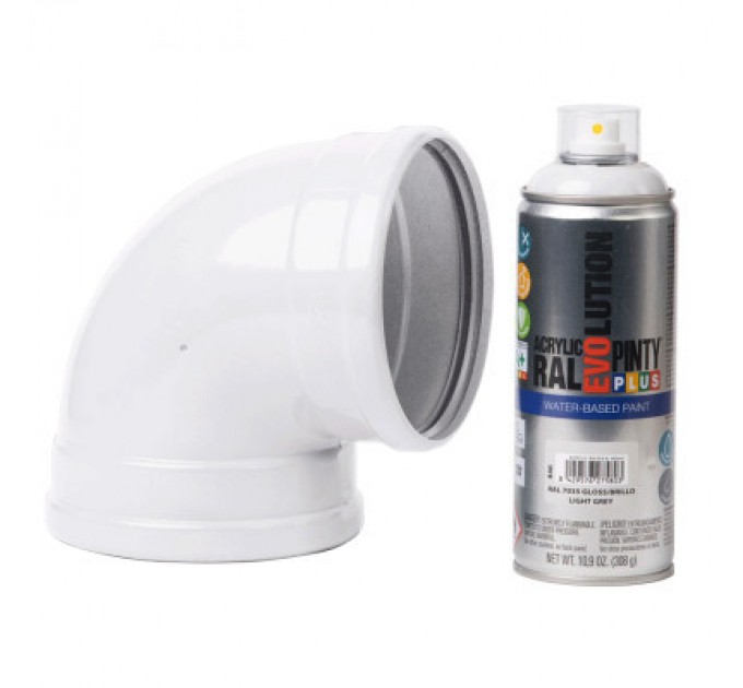 Фарба-аерозоль Pintyplus на водній основі Evolution Ral 7035, Сірий світлий, глянцевий, 400 мл (8429576275803)