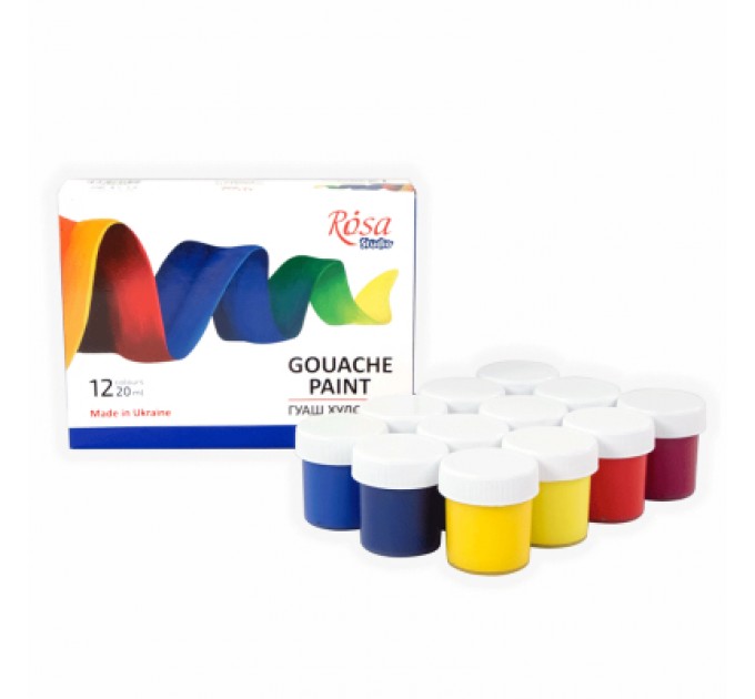Гуашеві фарби Rosa Studio Classic 12 кольорів по 20 мл (4823098527039)