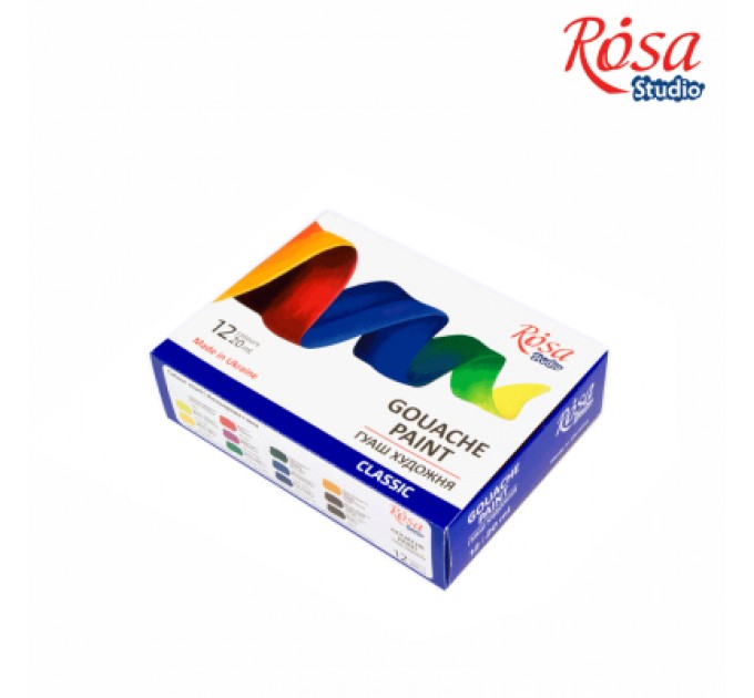 Гуашеві фарби Rosa Studio Classic 12 кольорів по 20 мл (4823098527039)