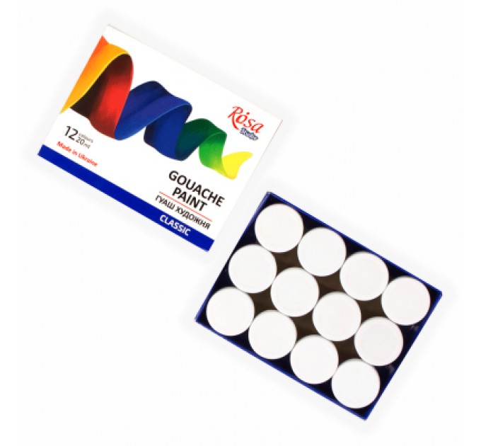 Гуашеві фарби Rosa Studio Classic 12 кольорів по 20 мл (4823098527039)