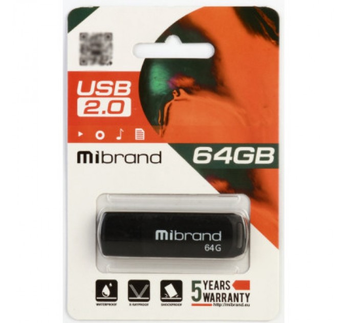 Mibrand USB флеш накопичувач Mibrand 64GB Mink Black USB 2.0 (MI2.0/MI64P4B)
