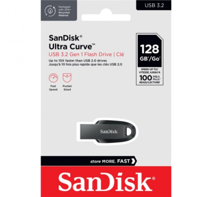 SanDisk USB флеш накопичувач SanDisk 32GB Ultra Curve Black USB 3.2 (SDCZ550-032G-G46)