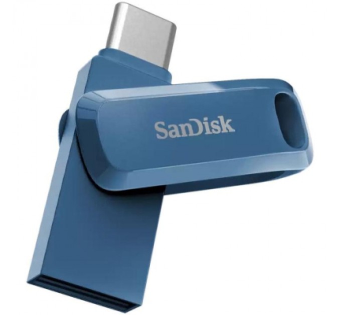 SanDisk USB флеш накопичувач SanDisk 64GB Dual Drive Go Navy Blue USB 3.1 + Type-C (SDDDC3-064G-G46NB)