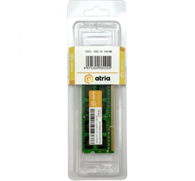ATRIA Модуль пам'яті для ноутбука SoDIMM DDR3 8GB 1600 MHz ATRIA (UAT31600CL11SK1/8)