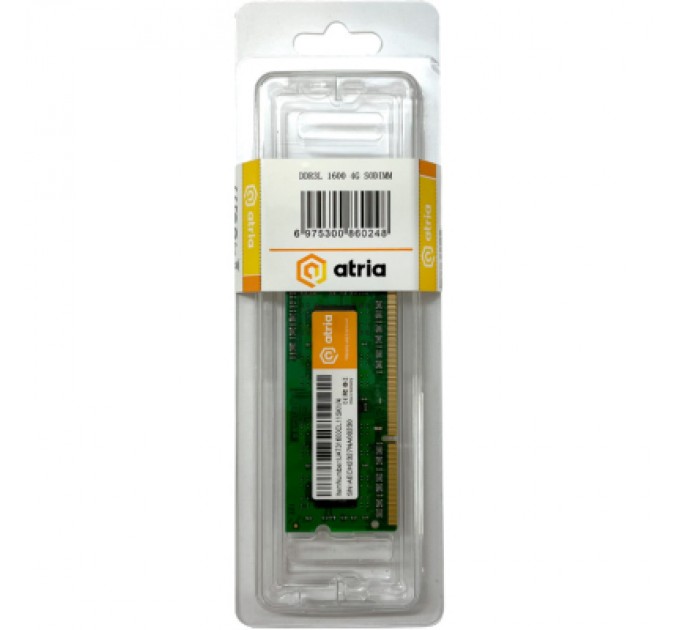 ATRIA Модуль пам'яті для ноутбука SoDIMM DDR3 4GB 1600 MHz ATRIA (UAT31600CL11SK1/4)