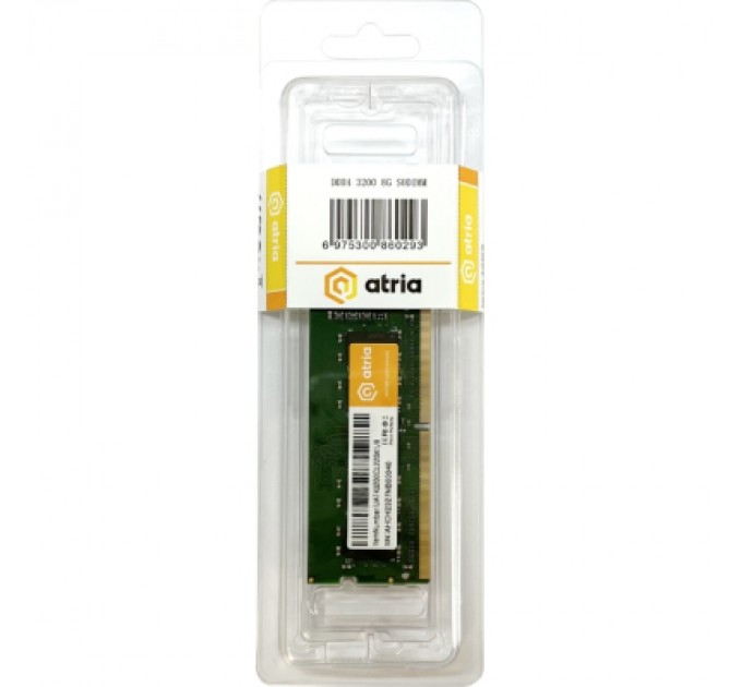 ATRIA Модуль пам'яті для ноутбука SoDIMM DDR4 8GB 3200 MHz ATRIA (UAT43200CL22SK1/8)
