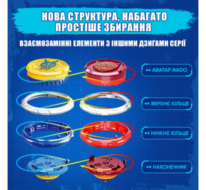 Дзига Infinity Nado VI серія Starter Pack Fury Wave Dragon Лютий Дракон (EU654111)