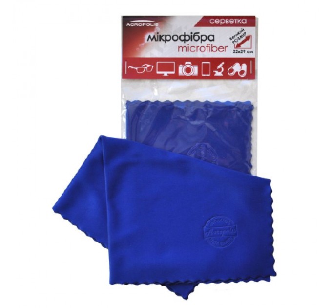 Серветки Acropolis A-90/12 microfiber 29*22см blue, поштучно (A90-12DB)