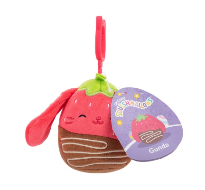 Брелок Squishmallows на кліпсі – Кролик Гунда 9 см (SQCP00464)