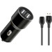 XO Зарядний пристрій XO 1xUSB + cable USB to USB-C TZ09 black (6920680873500)