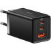 Baseus Зарядний пристрій Baseus 2xUSB-C 65W + 1xUSB GaN + cable USB-C to USB-C 100W 1.0m black (CCGP120201)