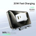 Baseus Зарядний пристрій Baseus 1xUSB-C 20W + 1xUSB white + cable USB-C to USB-C 60W 1.0m (P10111608213-01)
