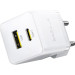 Baseus Зарядний пристрій Baseus 1xUSB-C 30W + 1xUSB white (P1011160A213-00)