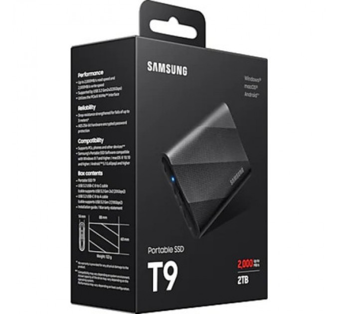 Samsung Накопичувач SSD USB 3.2 2TB T9 Samsung (MU-PG2T0B/EU)