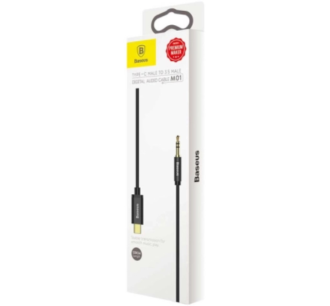 Baseus Кабель мультимедійний USB-C to 3.5mm M 1.2m black Baseus (CAM01-01)