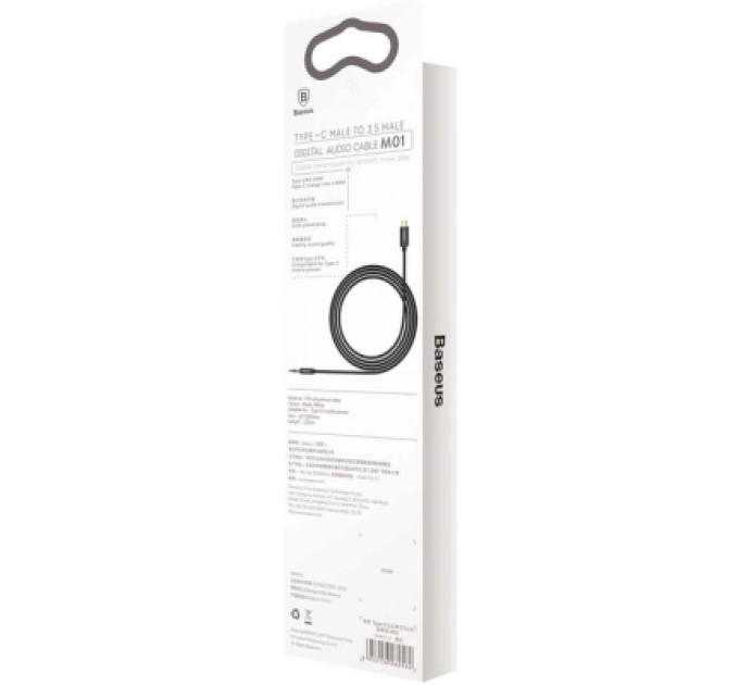 Baseus Кабель мультимедійний USB-C to 3.5mm M 1.2m black Baseus (CAM01-01)