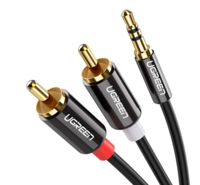 Ugreen Кабель мультимедійний 3.5mm M to 2xRCA M 1.0m AV116 black Ugreen (10749)