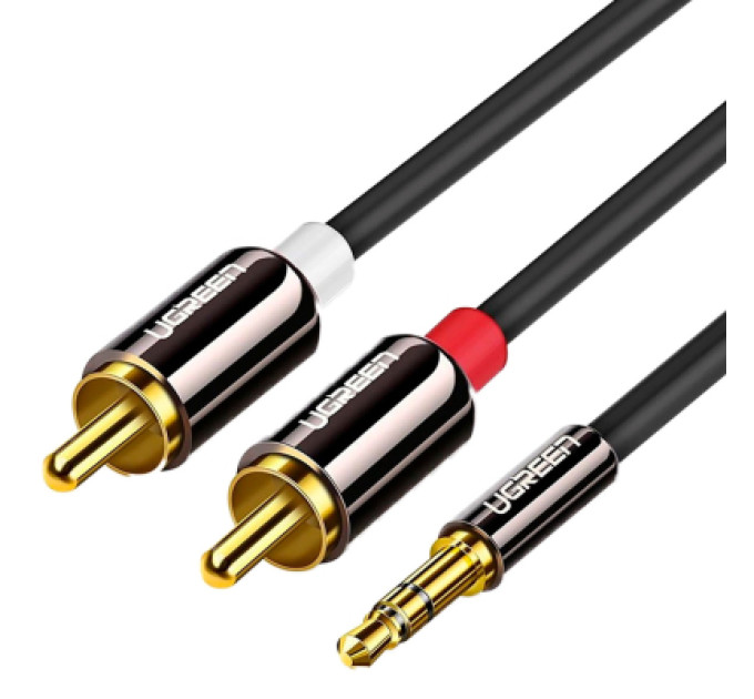 Ugreen Кабель мультимедійний 3.5mm M to 2xRCA M 5.0m AV116 black Ugreen (10591)