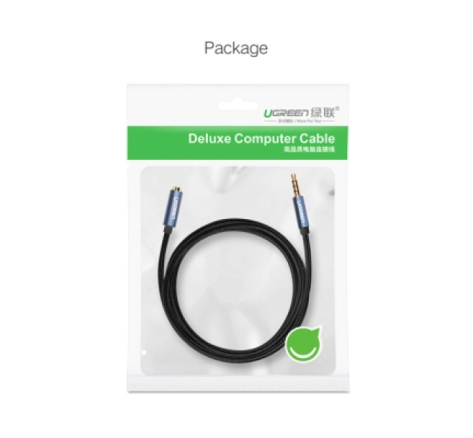 Ugreen Кабель мультимедійний 3.5mm M to 3.5mm F 2.0m AV118 blue Ugreen (40675)