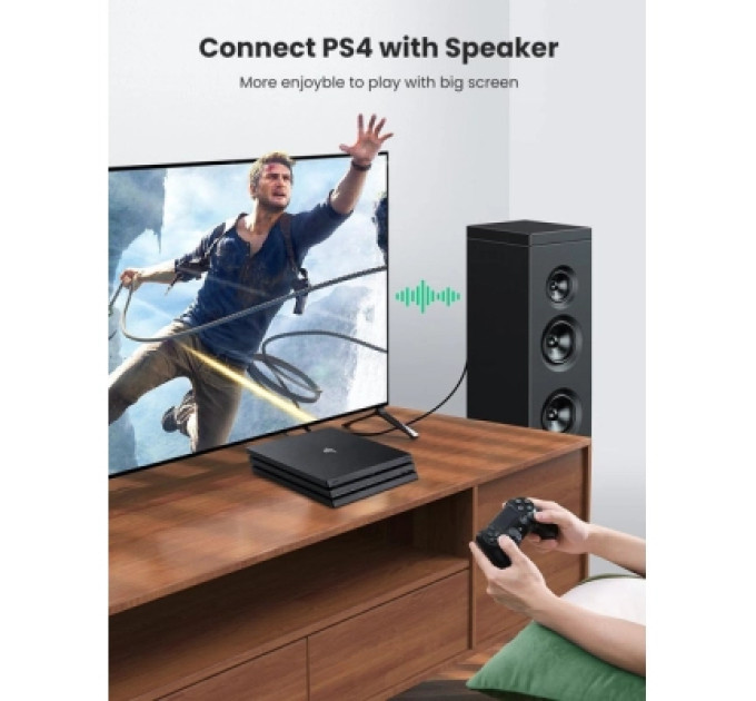 Ugreen Кабель мультимедійний Optical Toslink 1.0m AV122 black Ugreen (70890)