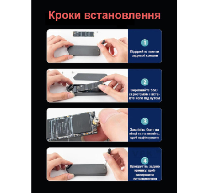 Dynamode Кишеня зовнішня Dynamode M.2 SSD NVMe/SATA combo to USB3.2 GEN2 USB-C (DM-CAD-SSD14)