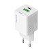 ColorWay Мережевий зарядний пристрій ColorWay GaN Mini 20W PD Port PPS USB (Type-C PD + USB QC4.0) White (CW-CHS062PD-WT)