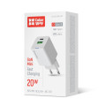 ColorWay Мережевий зарядний пристрій ColorWay GaN Mini 20W PD Port PPS USB (Type-C PD + USB QC4.0) White (CW-CHS062PD-WT)