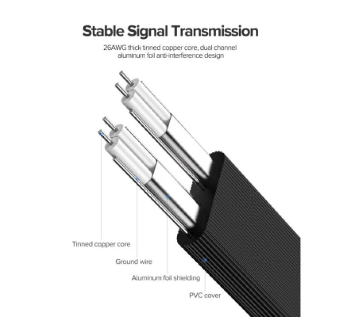 Ugreen Кабель для передачі даних SATA 3 Data Cable 0.5m US217 Black Ugreen (30796)