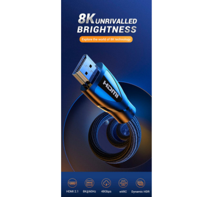 Ugreen Кабель мультимедійний HDMI M to HDMI M 5.0m braided HD140 black Ugreen (80405)