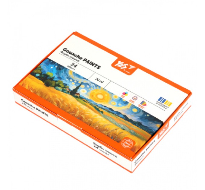 Гуашеві фарби Yes Orange Line 24 кольорів по 20 мл (230434)