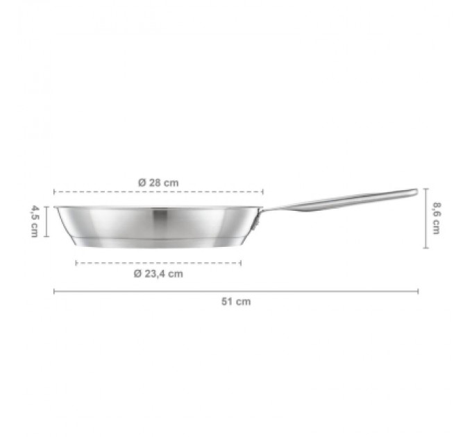 Сковорода Fiskars All Steel Pure матова 28 см (1065628)