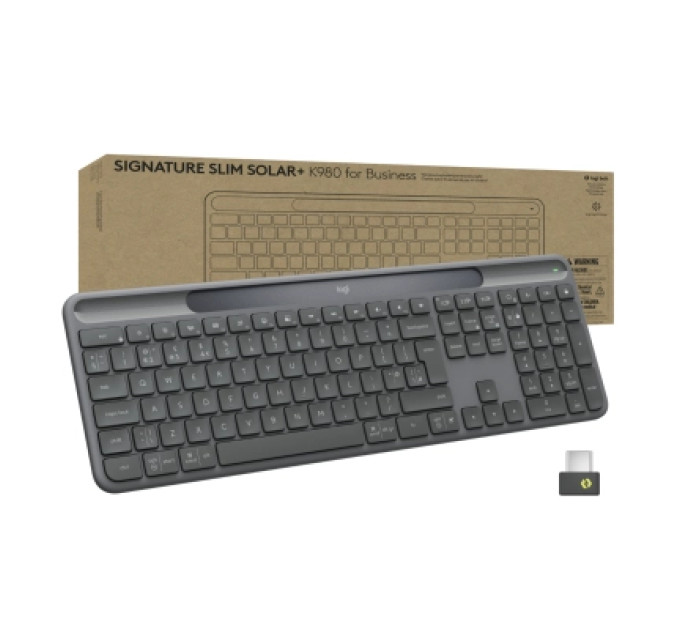 Logitech Клавіатура Logitech Slim Solar+ for Business Wireless/Bluetooth Graphite (920-013779)