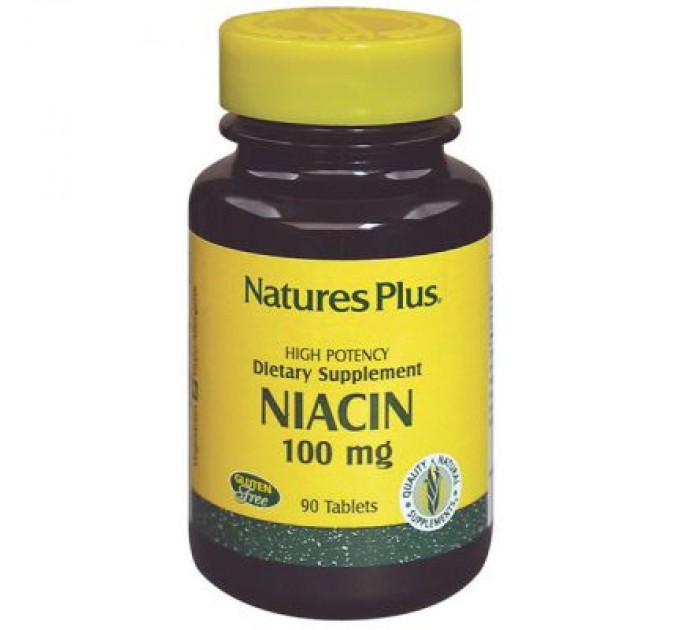 Вітамін Natures Plus Ніацин, Niacin, 100 мг, 90 таблеток (NAP-01850)