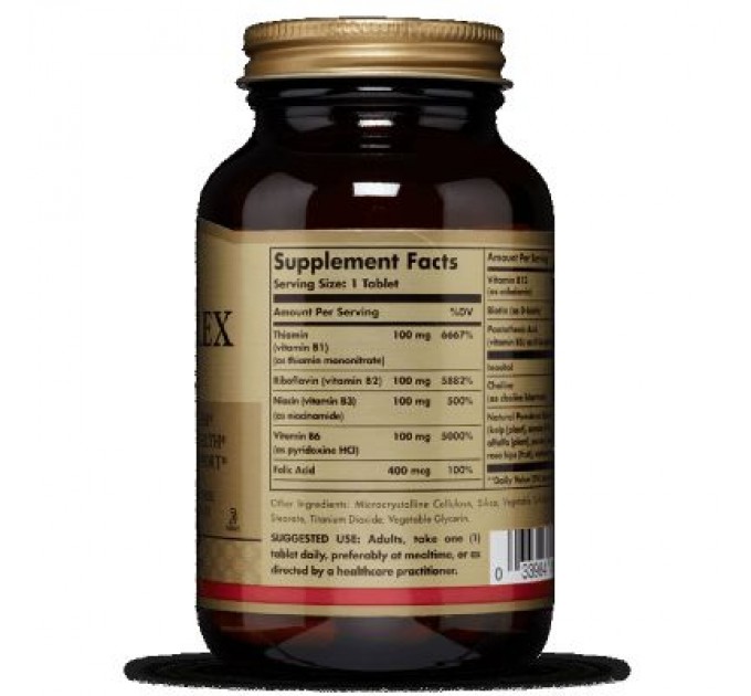 Вітамін Solgar Вітаміни B-комплекс, B-Complex "100", 100 таблеток (SOL01161)