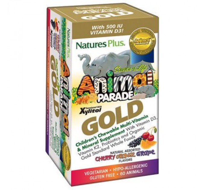 Мультивітамін Natures Plus Мультивітаміни для Дітей, Смак Асорті, Animal Parade Gold, 6 (NAP-29927)