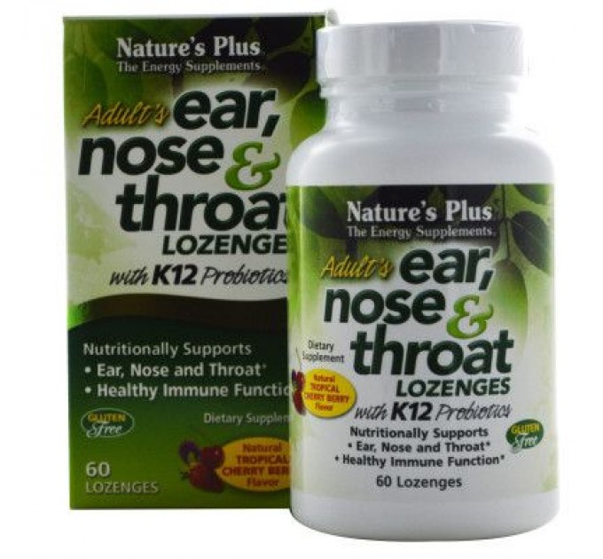 Вітамінно-мінеральний комплекс Natures Plus Комплекс Вухо, Горло, Ніс з пробіотиками К12, Смак тропічні (NAP-49254)
