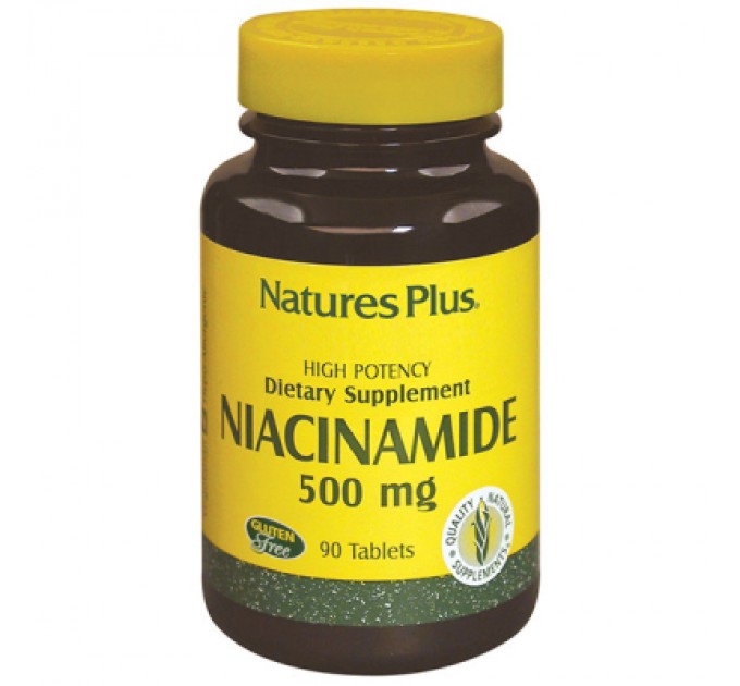 Вітамін Natures Plus Ніацинамід (В3), Niacinamide, 500 мг, 90 таблеток (NAP-01890)
